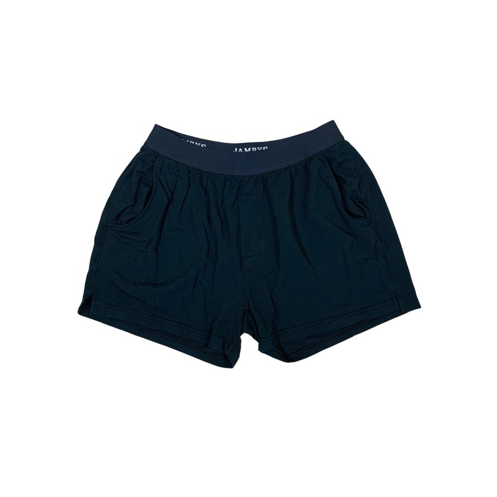 Jambys Black Modal Boxers With Pockets Lounge Sleep Shorts Soft Stretch S